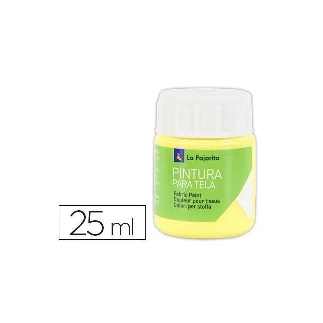 PINTURA PARA TELA LA PAJARITA AMARILLO CLARO 25 ML