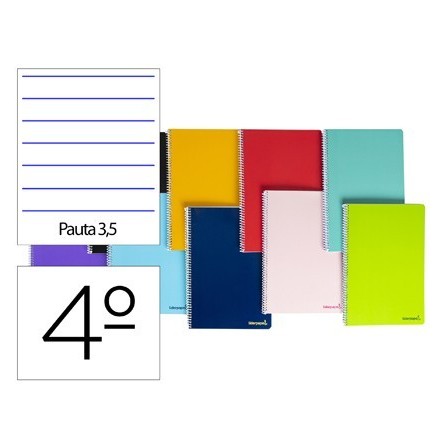 CUADERNO ESPIRAL LIDERPAPEL CUARTO SMART TAPA BLANDA 80H 60GR PAUTA...