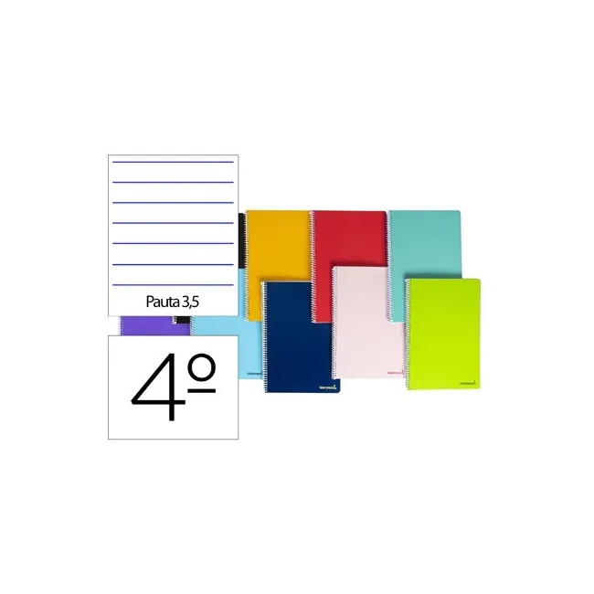 CUADERNO ESPIRAL LIDERPAPEL CUARTO SMART TAPA BLANDA 80H 60GR PAUTA...