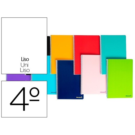 CUADERNO ESPIRAL LIDERPAPEL CUARTO SMART TAPA BLANDA 80H 60GR LISO ...