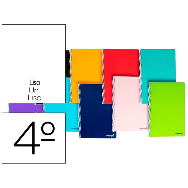 CUADERNO ESPIRAL LIDERPAPEL CUARTO SMART TAPA BLANDA 80H 60GR LISO ...