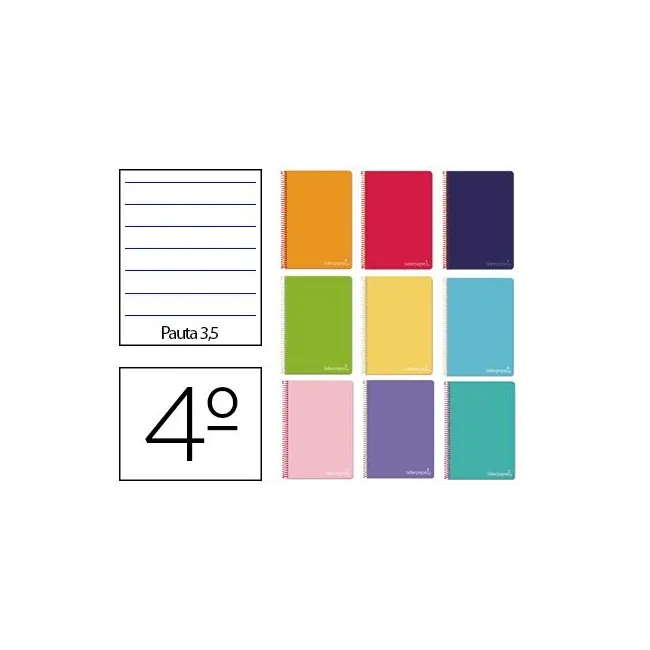 CUADERNO ESPIRAL LIDERPAPEL CUARTO WITTY TAPA DURA 80H 75GR PAUTA A...