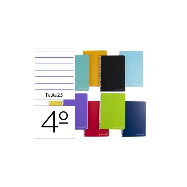 CUADERNO ESPIRAL LIDERPAPEL CUARTO WITTY TAPA DURA 80H 75GR PAUTA E...