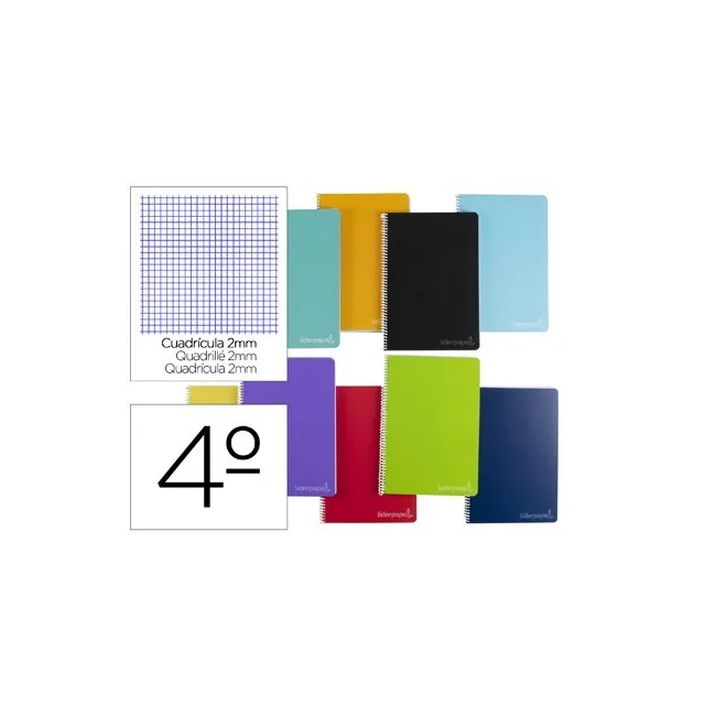 CUADERNO ESPIRAL LIDERPAPEL CUARTO WITTY TAPA DURA 80H 75GR MILIMET...
