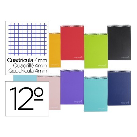 CUADERNO ESPIRAL LIDERPAPEL BO LSILLO DOCEAVO APAISADO WITTY TAPA D...