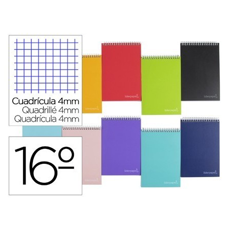 CUADERNO ESPIRAL LIDERPAPEL BO LSILLO DIECISEIAVO APAISADO WITTY TA...