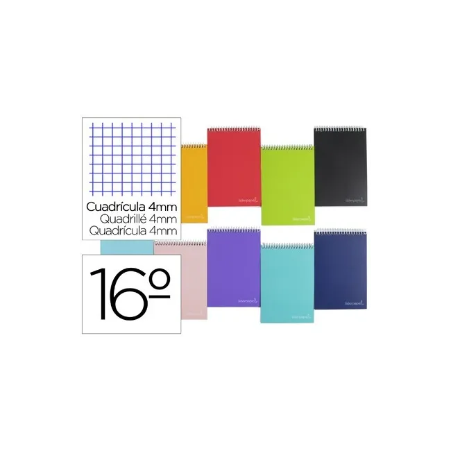 CUADERNO ESPIRAL LIDERPAPEL BO LSILLO DIECISEIAVO APAISADO WITTY TA...