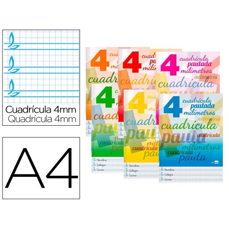 LIBRETA LIDERPAPEL PAUTAGUIA TAPA CARTONCILLO 32 HOJAS DIN A4 70 GR...