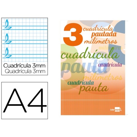 LIBRETA LIDERPAPEL PAUTAGUIA TAPA CARTONCILLO 32 HOJAS DIN A4 70 GR...