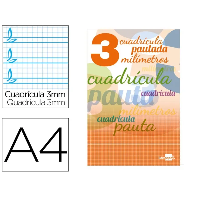 LIBRETA LIDERPAPEL PAUTAGUIA TAPA CARTONCILLO 32 HOJAS DIN A4 70 GR...