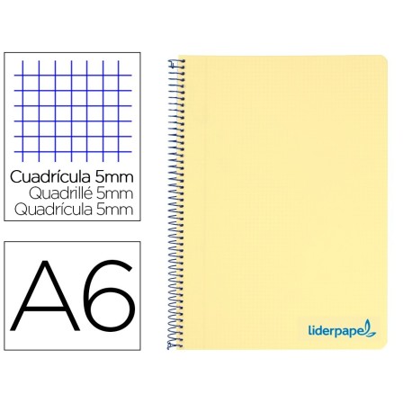 CUADERNO ESPIRAL LIDERPAPEL A6 MICRO WONDER TAPA PLASTICO 120H 90 G...