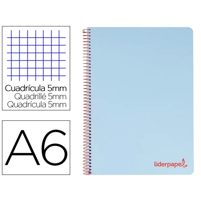 CUADERNO ESPIRAL LIDERPAPEL A6 MICRO WONDER TAPA PLASTICO 120H 90 G...