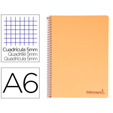 CUADERNO ESPIRAL LIDERPAPEL A6 MICRO WONDER TAPA PLASTICO 120H 90 G...