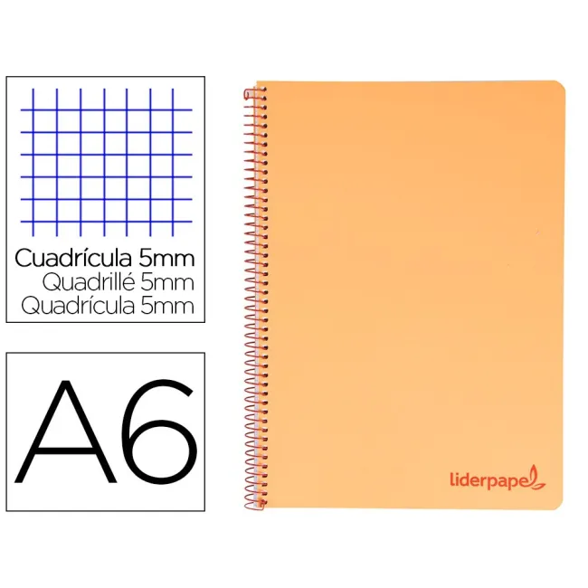 CUADERNO ESPIRAL LIDERPAPEL A6 MICRO WONDER TAPA PLASTICO 120H 90 G...