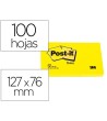BLOC DE NOTAS ADHESIVAS QUITA Y PON POST-IT 76X127 MM CON 100 HOJAS...