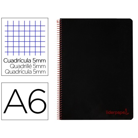 CUADERNO ESPIRAL LIDERPAPEL A6 MICRO WONDER TAPA PLASTICO 120H 90 G...