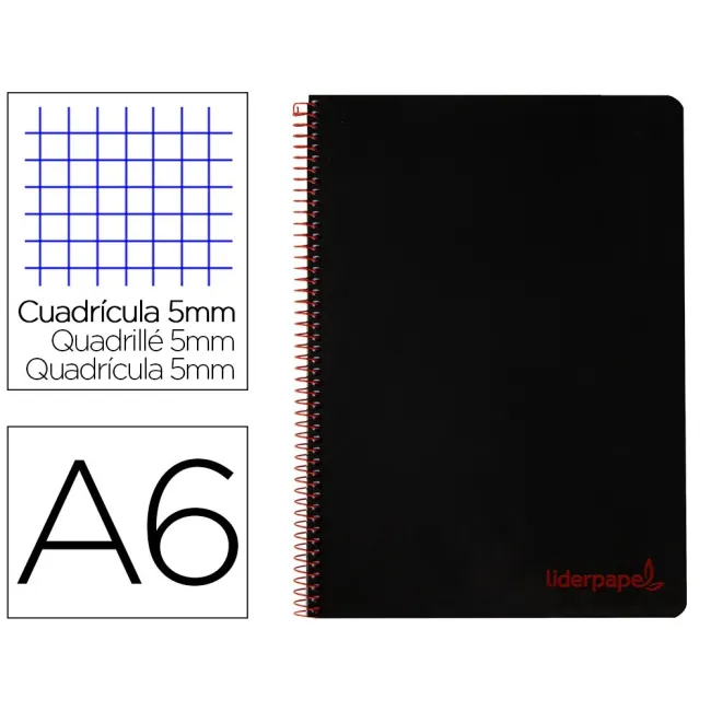 CUADERNO ESPIRAL LIDERPAPEL A6 MICRO WONDER TAPA PLASTICO 120H 90 G...