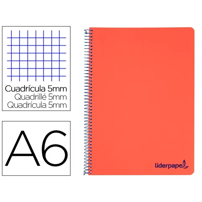 CUADERNO ESPIRAL LIDERPAPEL A6 MICRO WONDER TAPA PLASTICO 120H 90 G...