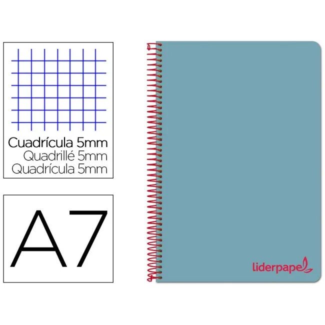 CUADERNO ESPIRAL LIDERPAPEL A7 MICRO WONDER TAPA PLASTICO 100H 90 G...
