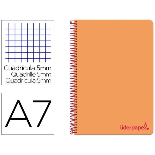 CUADERNO ESPIRAL LIDERPAPEL A7 MICRO WONDER TAPA PLASTICO 100H 90 G...