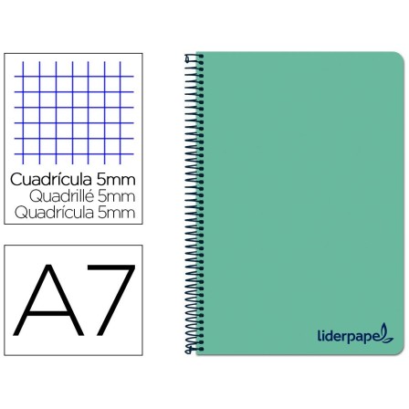 CUADERNO ESPIRAL LIDERPAPEL A7 MICRO WONDER TAPA PLASTICO 100H 90 G...