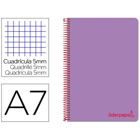 CUADERNO ESPIRAL LIDERPAPEL A7 MICRO WONDER TAPA PLASTICO 100H 90 G...