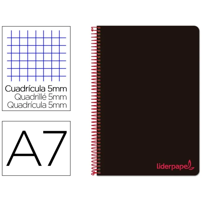 CUADERNO ESPIRAL LIDERPAPEL A7 MICRO WONDER TAPA PLASTICO 100H 90 G...