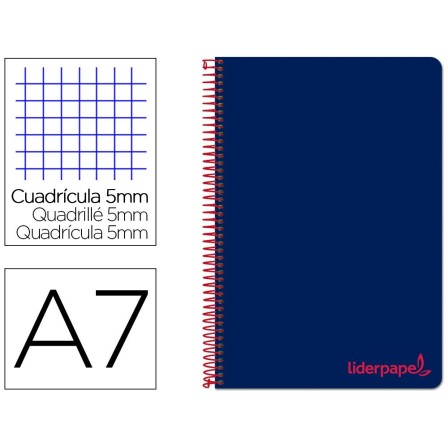 CUADERNO ESPIRAL LIDERPAPEL A7 MICRO WONDER TAPA PLASTICO 100H 90 G...