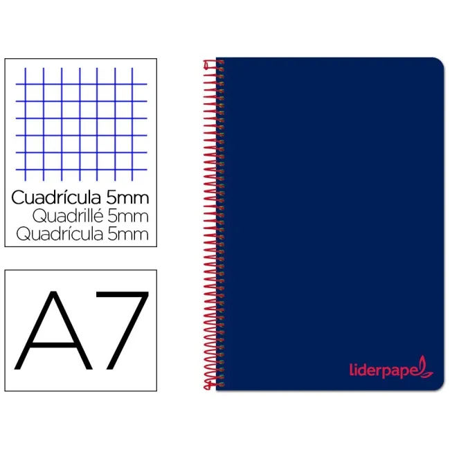 CUADERNO ESPIRAL LIDERPAPEL A7 MICRO WONDER TAPA PLASTICO 100H 90 G...