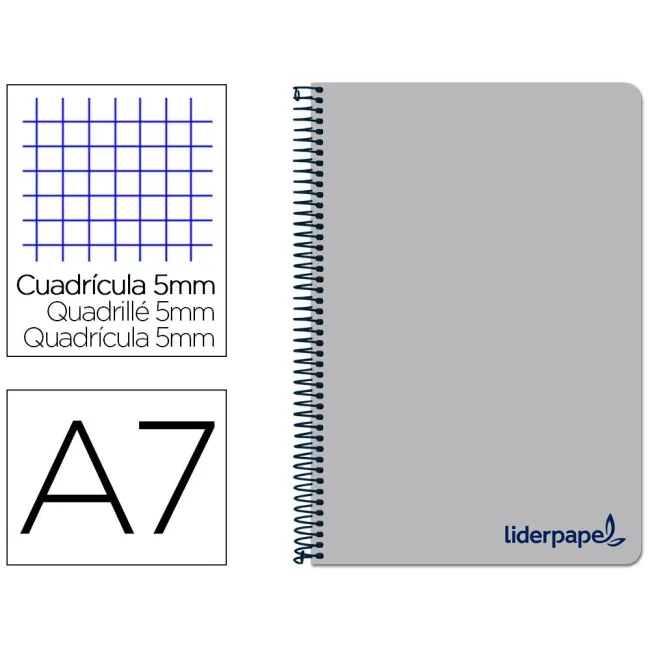CUADERNO ESPIRAL LIDERPAPEL A7 MICRO WONDER TAPA PLASTICO 100H 90 G...