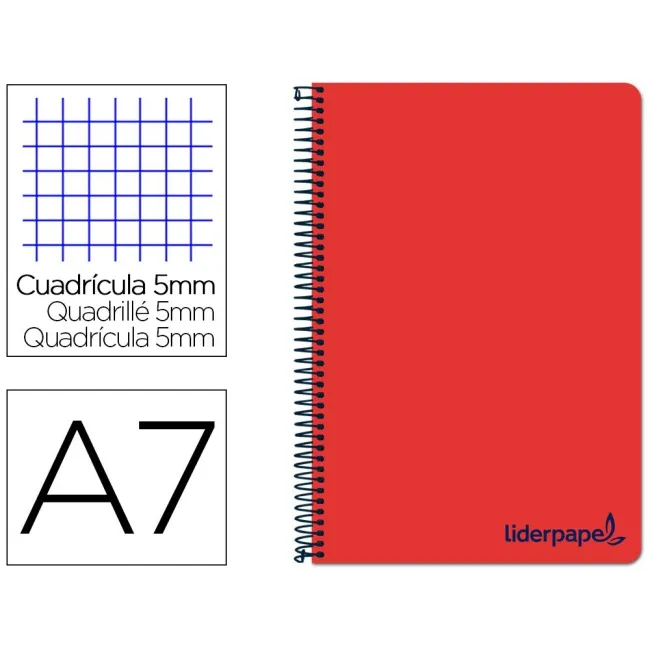 CUADERNO ESPIRAL LIDERPAPEL A7 MICRO WONDER TAPA PLASTICO 100H 90 G...