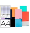 CUADERNO ESPIRAL LIDERPAPEL A4 WONDER TAPA PLASTICO 80H 90GR CUADRO...