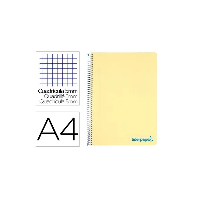 CUADERNO ESPIRAL LIDERPAPEL A4 MICRO WONDER TAPA PLASTICO 120H 90 G...