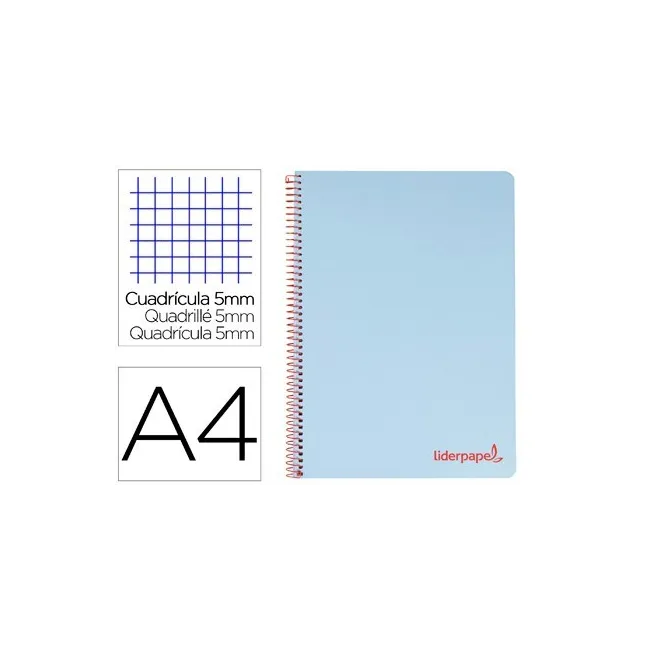 CUADERNO ESPIRAL LIDERPAPEL A4 MICRO WONDER TAPA PLASTICO 120H 90 G...