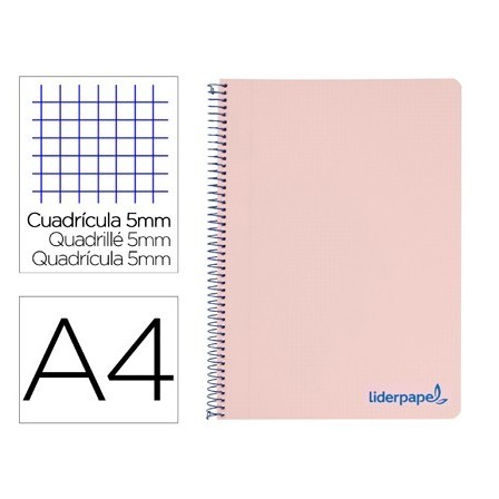 CUADERNO ESPIRAL LIDERPAPEL A4 MICRO WONDER TAPA PLASTICO 120H 90 G...