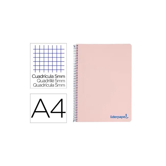 CUADERNO ESPIRAL LIDERPAPEL A4 MICRO WONDER TAPA PLASTICO 120H 90 G...