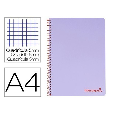 CUADERNO ESPIRAL LIDERPAPEL A4 MICRO WONDER TAPA PLASTICO 120H 90 G...