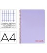 CUADERNO ESPIRAL LIDERPAPEL A4 MICRO WONDER TAPA PLASTICO 120H 90 G...