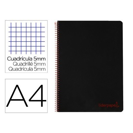 CUADERNO ESPIRAL LIDERPAPEL A4 MICRO WONDER TAPA PLASTICO 120H 90 G...