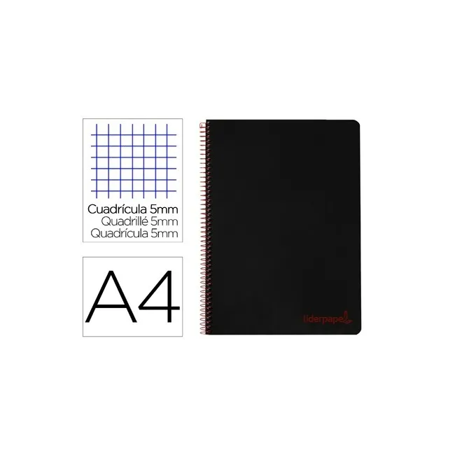 CUADERNO ESPIRAL LIDERPAPEL A4 MICRO WONDER TAPA PLASTICO 120H 90 G...