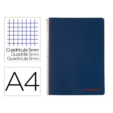 CUADERNO ESPIRAL LIDERPAPEL A4 MICRO WONDER TAPA PLASTICO 120H 90 G...
