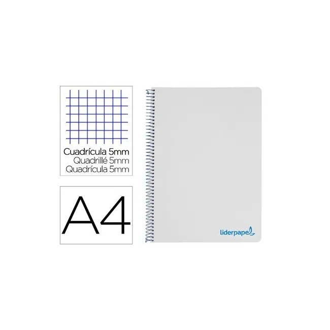 CUADERNO ESPIRAL LIDERPAPEL A4 MICRO WONDER TAPA PLASTICO 120H 90 G...