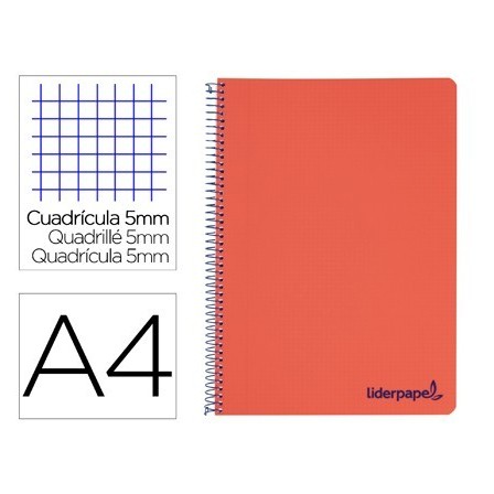 CUADERNO ESPIRAL LIDERPAPEL A4 MICRO WONDER TAPA PLASTICO 120H 90 G...