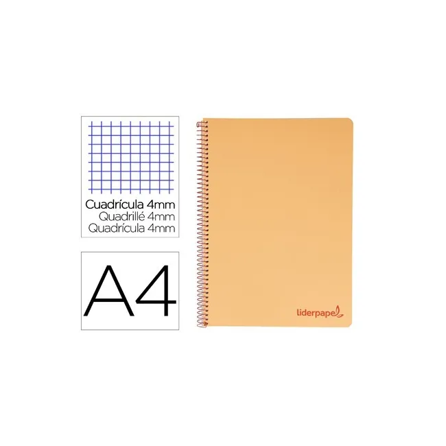 CUADERNO ESPIRAL LIDERPAPEL A4 WONDER TAPA PLASTICO 80H 90GR CUADRO...