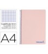 CUADERNO ESPIRAL LIDERPAPEL A4 WONDER TAPA PLASTICO 80H 90GR CUADRO...
