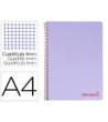 CUADERNO ESPIRAL LIDERPAPEL A4 WONDER TAPA PLASTICO 80H 90GR CUADRO...