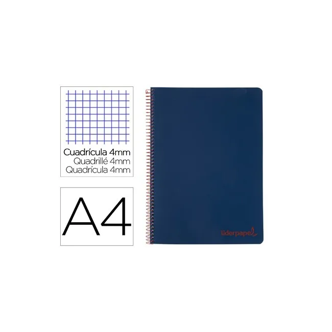 CUADERNO ESPIRAL LIDERPAPEL A4 WONDER TAPA PLASTICO 80H 90GR CUADRO...
