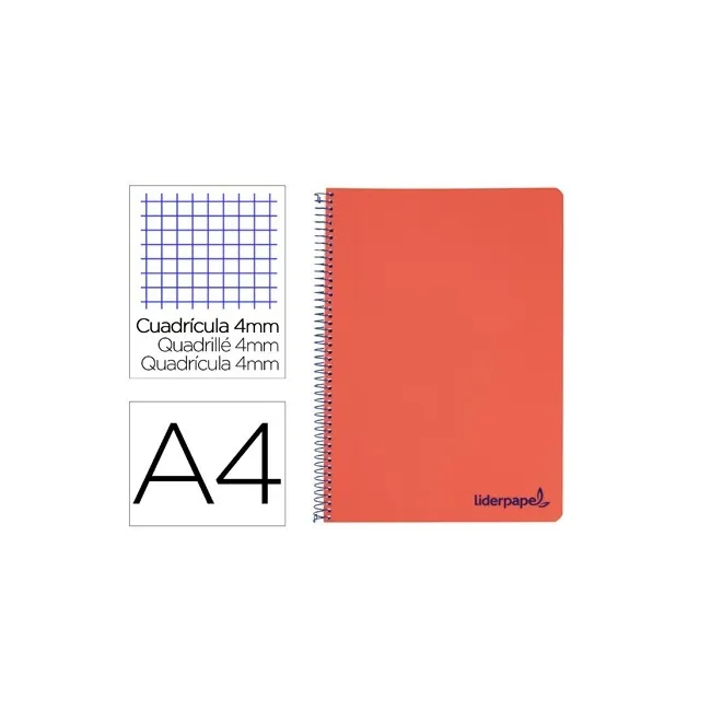 CUADERNO ESPIRAL LIDERPAPEL A4 WONDER TAPA PLASTICO 80H 90GR CUADRO...