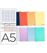 CUADERNO ESPIRAL LIDERPAPEL A5 WONDER TAPA PLASTICO 80H 90G CUADRO ...