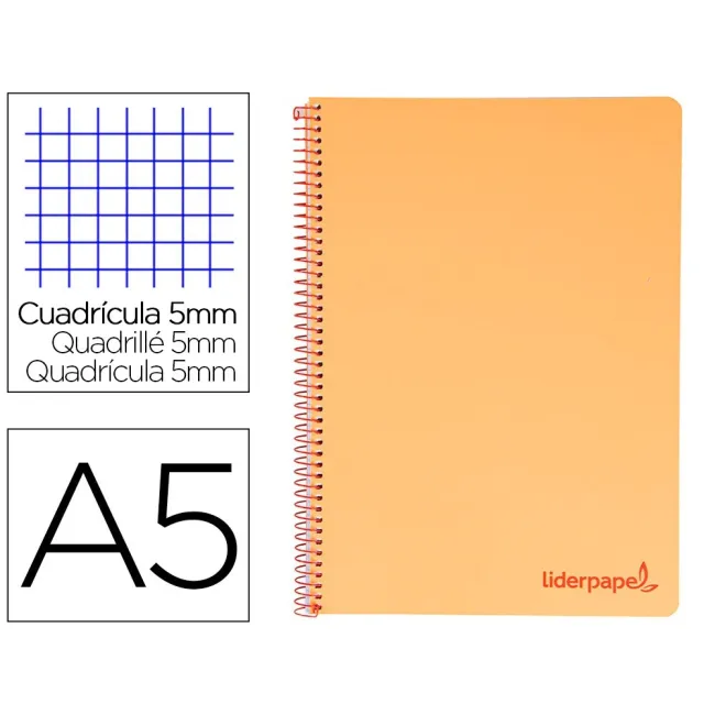 CUADERNO ESPIRAL LIDERPAPEL A5 MICRO WONDER TAPA PLASTICO 120H 90G ...
